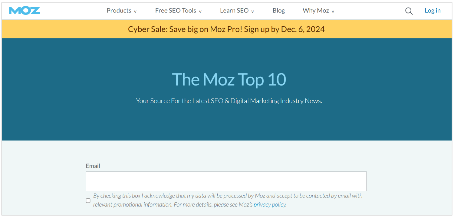 Moz Top10 nieuwsbrief